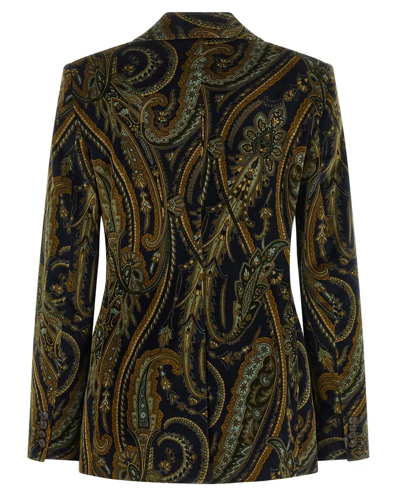 Etro Paisley Jacquard Blazer — Black Black