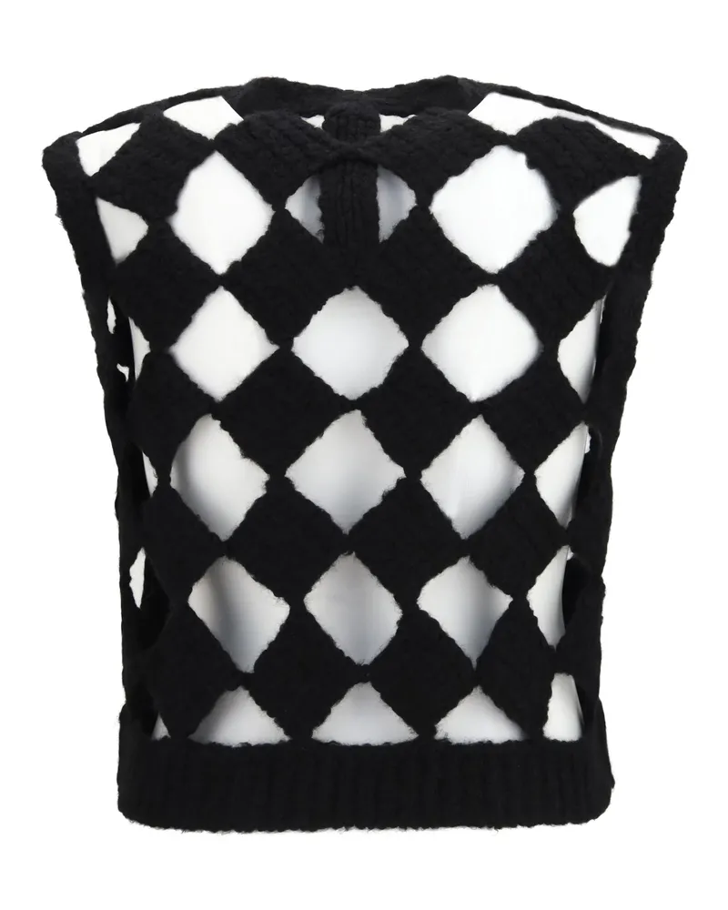 Rick Owens Open-Knit Cashmere-Silk Tank Top — Black Black