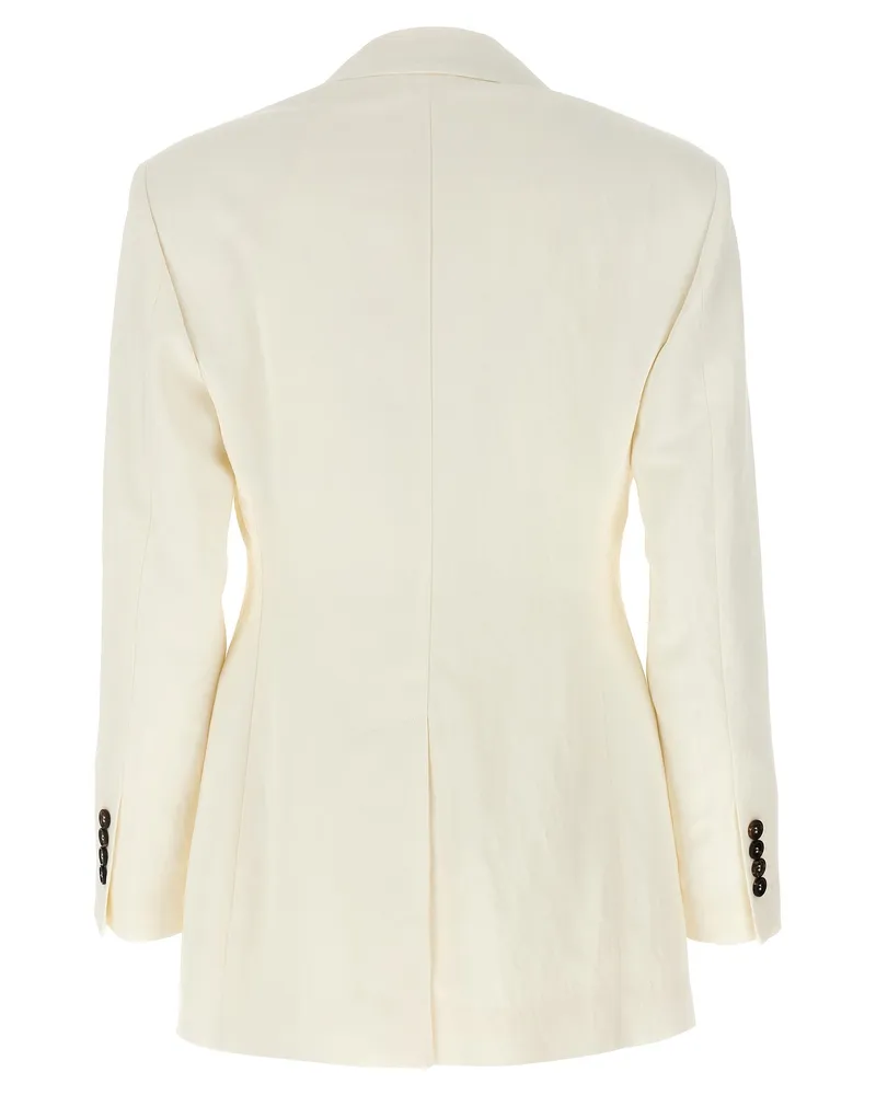 Brunello Cucinelli Women's White Straw Blazer Clothing White