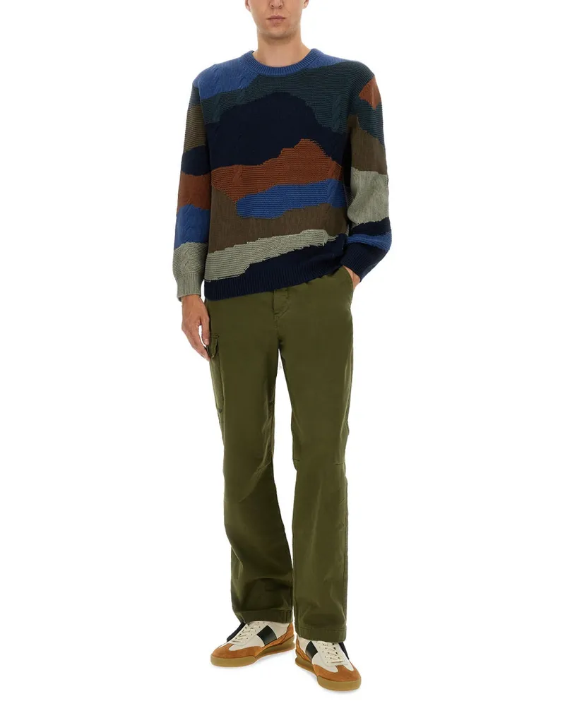 Paul Smith Organic Cotton Cargo Pants — Green Green