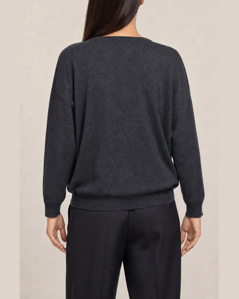 Brunello Cucinelli Cashmere V-Neck Sweater — Black Black