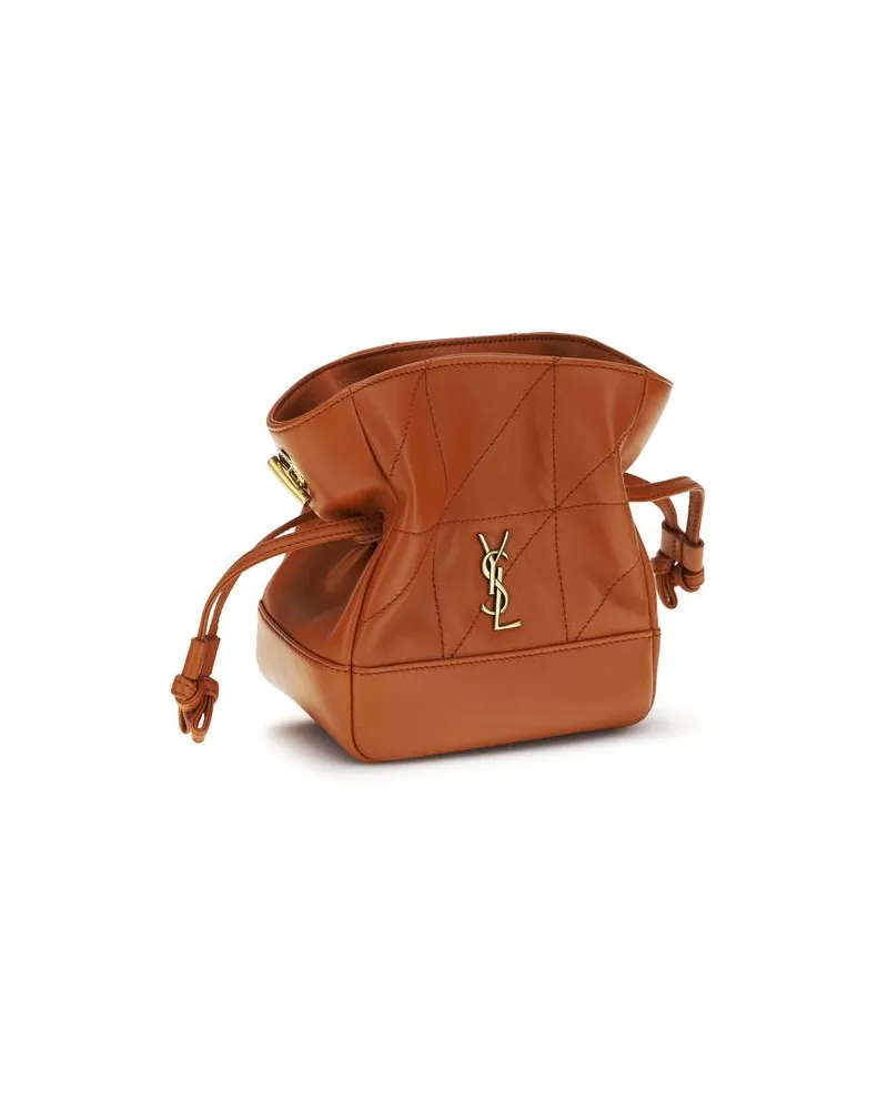 Saint Laurent Women's Orange Lamb Ovis Aries Clutch Bag Orange