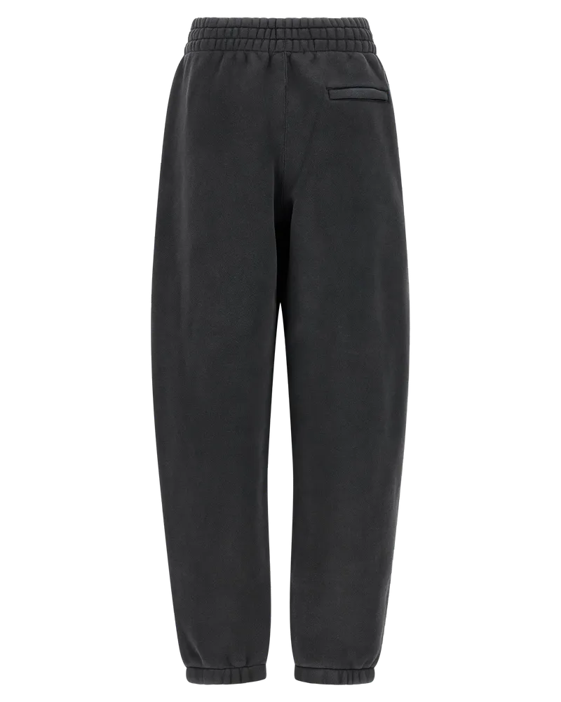 Alexander Wang Rhinestone Logo Cotton Joggers — Black Black