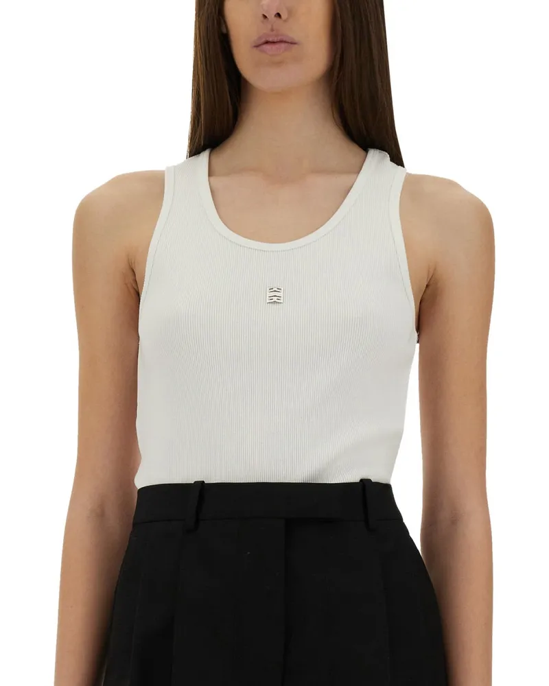 Givenchy Logo-Embroidered Cotton Tank Top — White White