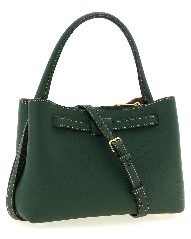TOD'S Women's Tim Top Handle Bag Green Calfskin Leather Green