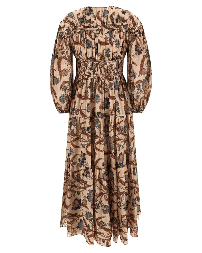 Zimmermann Ascension Tie Billow Dress — Beige Beige