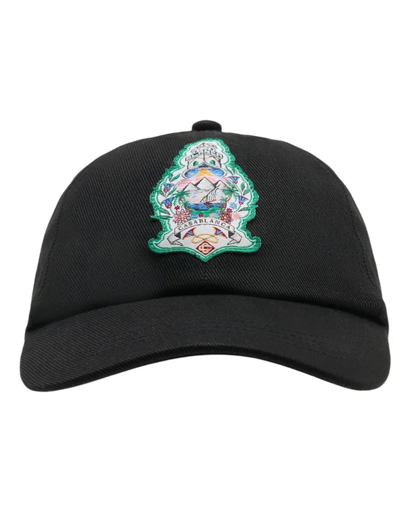Casablanca Paris Unisex Hotel Emblem Cap -  Cotton Black Accessories Hats Black