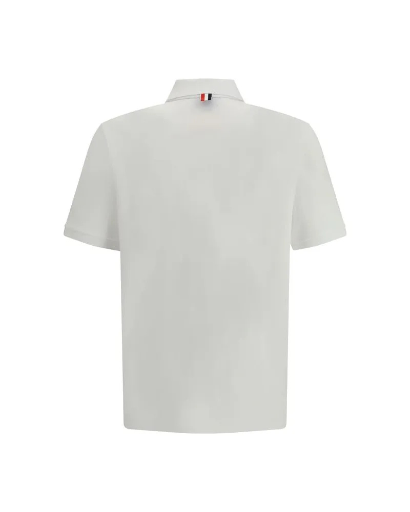 Thom Browne Men's White Cotton Polo Shirt White