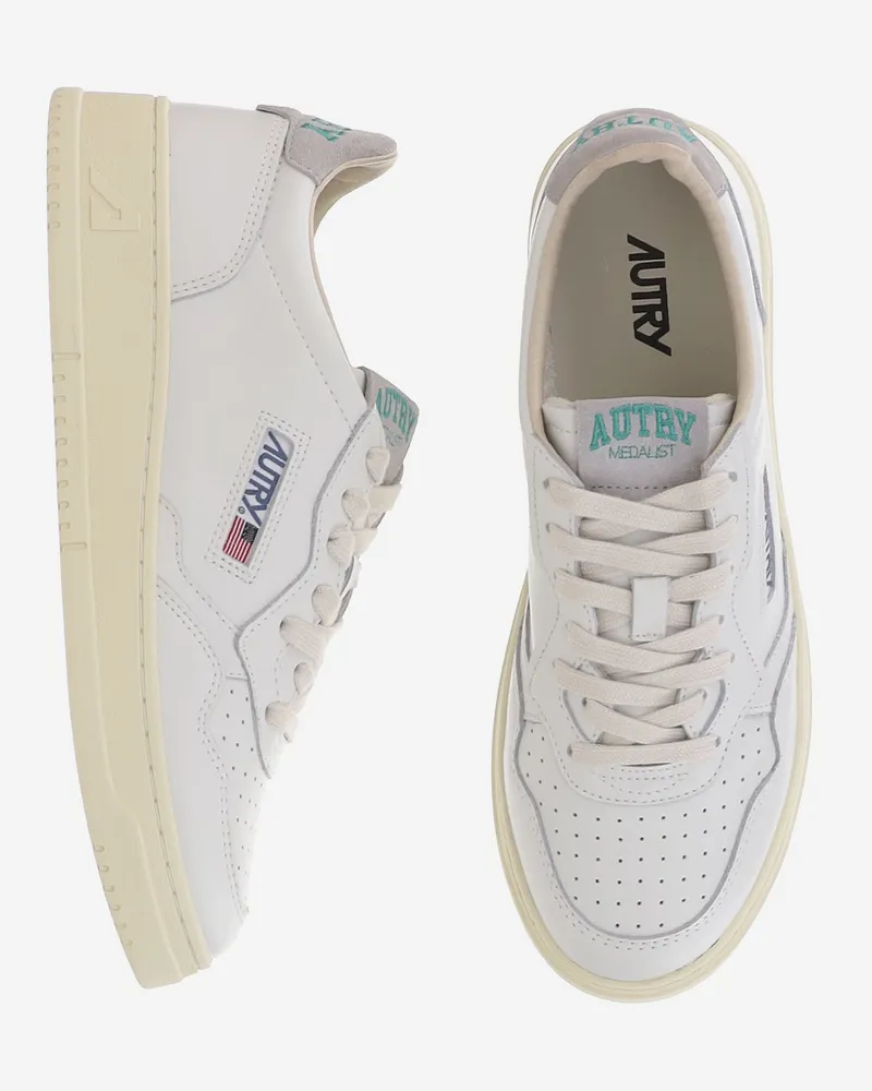 AUTRY Men's Sneakers Medalist Low Leather Multicolour Trainers White