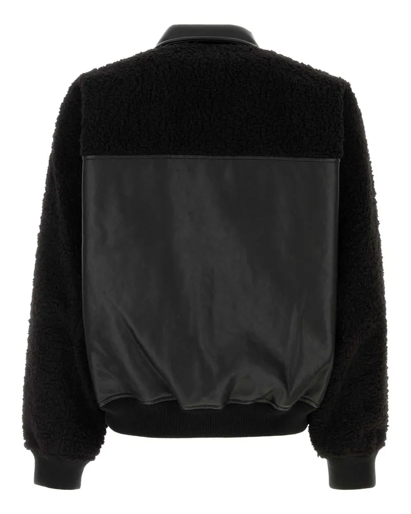 Random Identities Men's Black Synthetic Leather Jacket Exterior: Polyurethane Giacche Pelle In Black