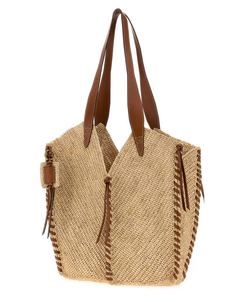 Isabel Marant Women's Rafia Tampa Shopping Bag Natural-Cognac Borse A Mano Natural/cognac Beige
