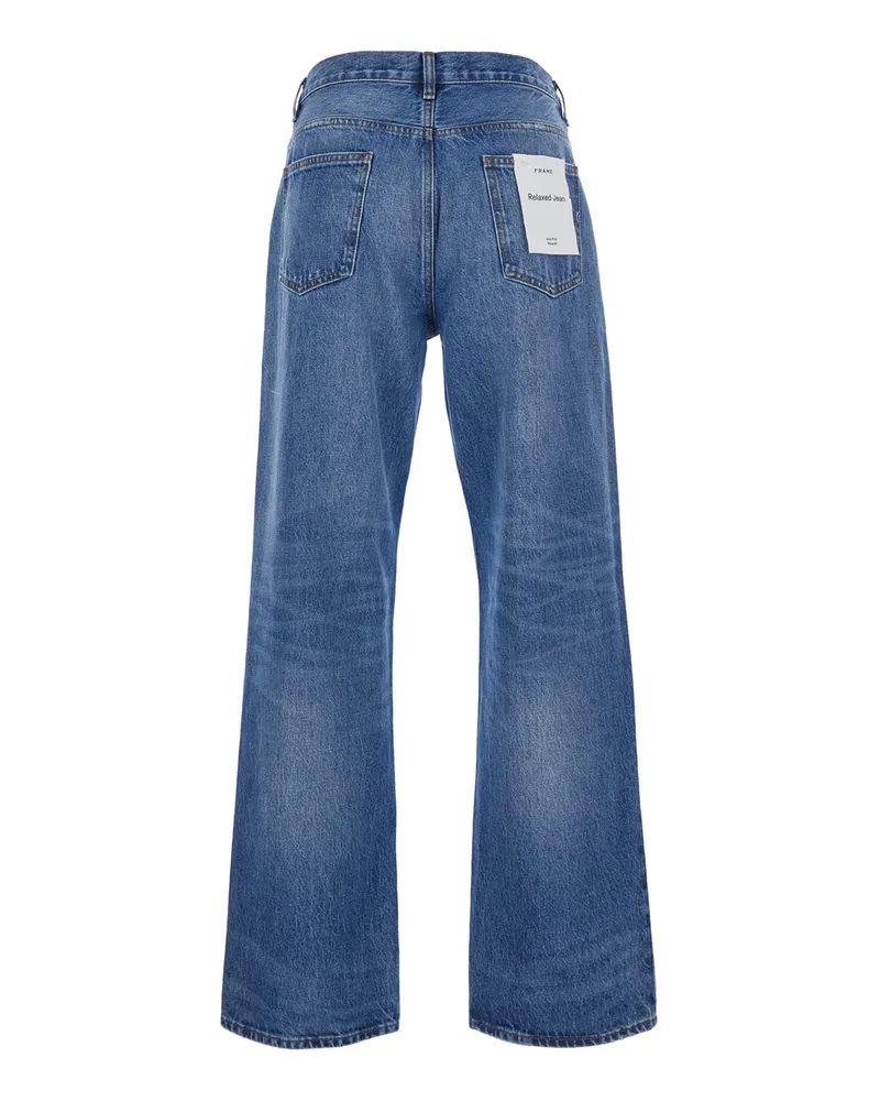 Frame Denim Men's Relaxed Jeans High Waist Blue Blue