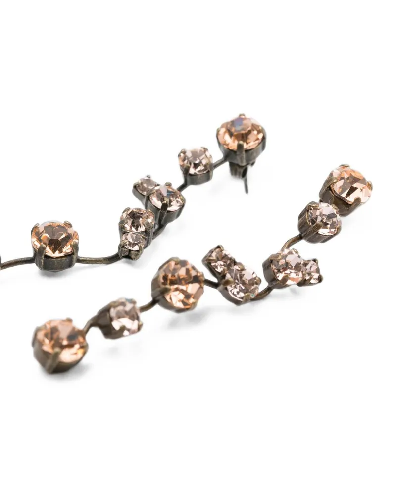 forte_forte Crystal Drop Earrings — Gold Gold