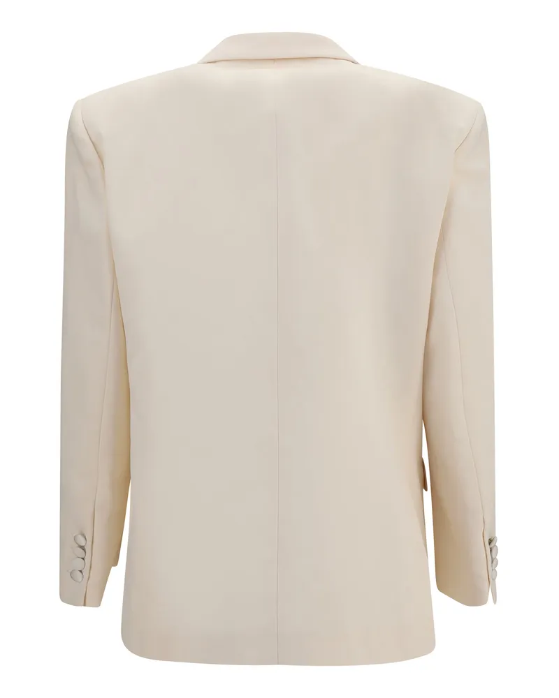 Magda Butrym Women's Floral Cotton And Silk Blazer Cream Cotton; Blazers & Vests Cream