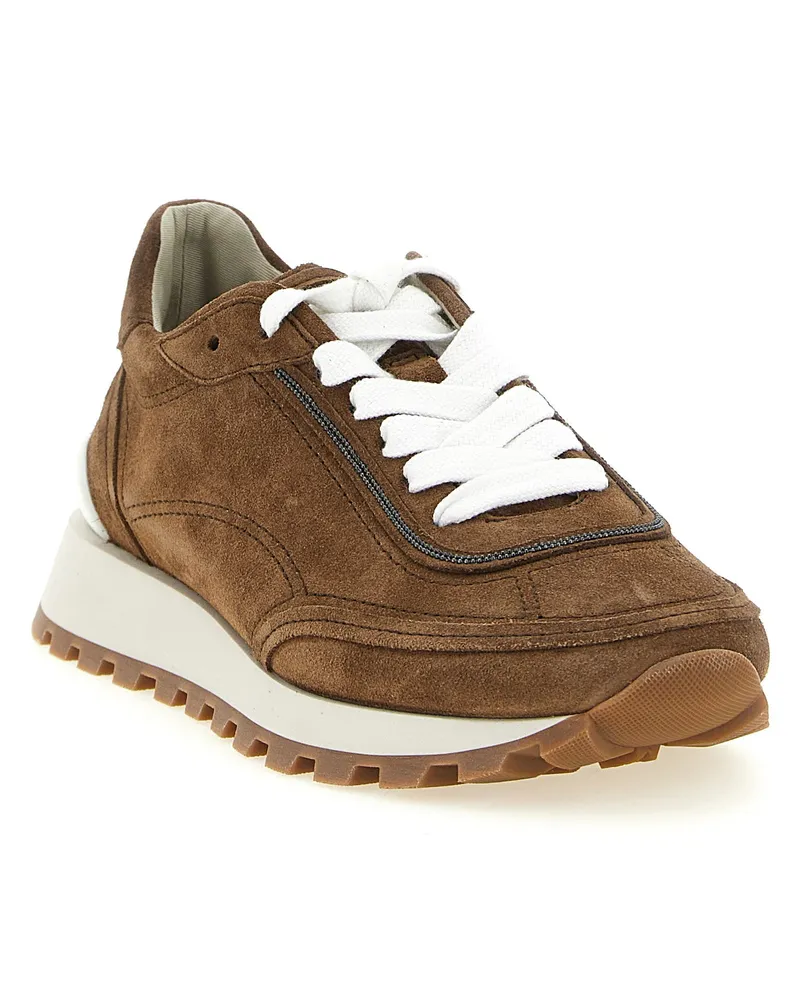 Brunello Cucinelli Monile Sneaker — Brown Brown