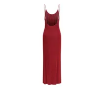 Women Backless Knit Dress With Cassandre Chain Bordeaux Viscose; Elastane