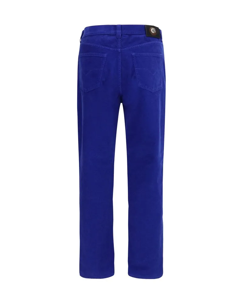 Versace Cotton Corduroy Straight-Leg Jeans — Blue Blue