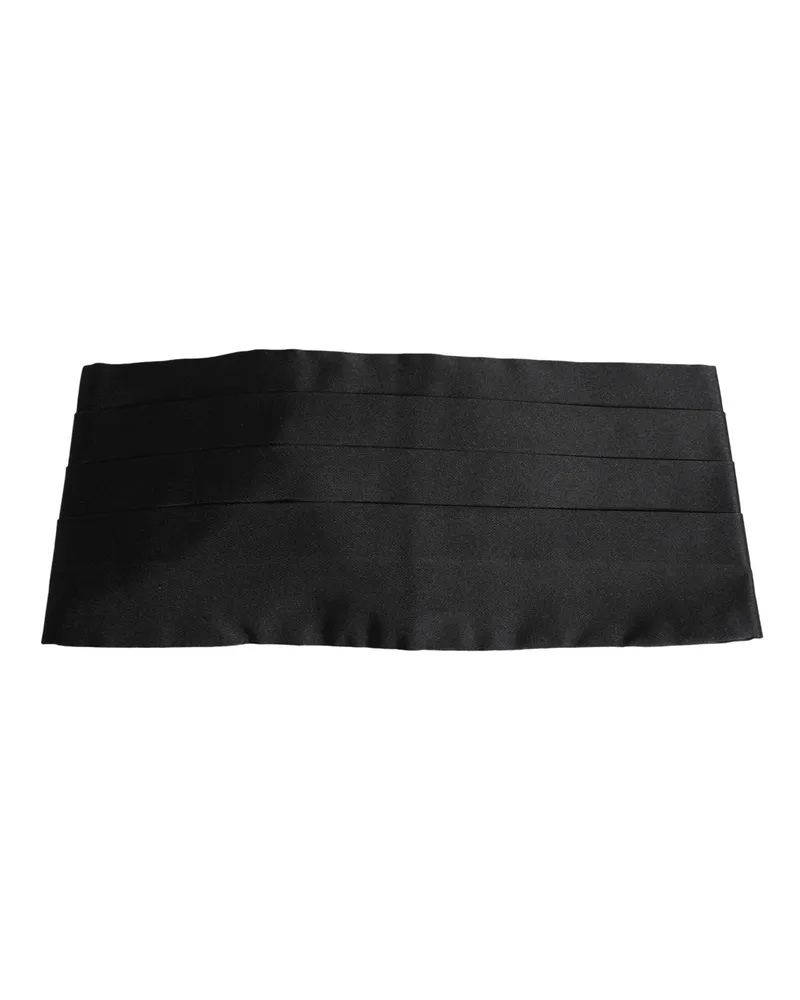 Dolce & Gabbana Men's Black Silk Wide Belt Waist Cummerbund Black