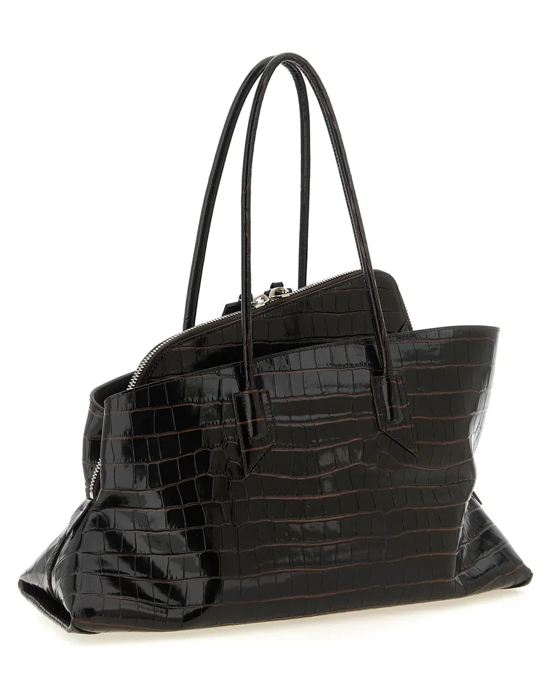 ATTICO Women's Brown Bovine Leather Shoulder Bag Black