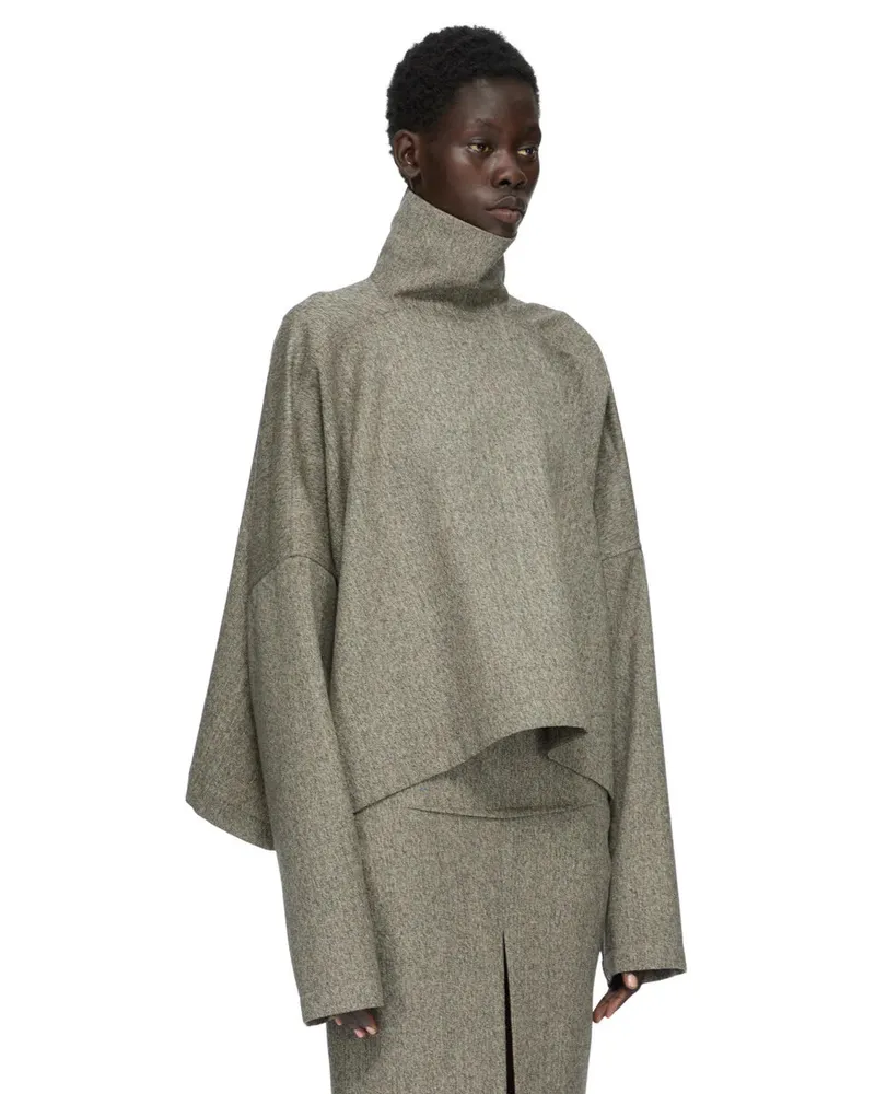 Rick Owens Women's Top Court Jumbo Tabard Gris Anthracite Gray Gray