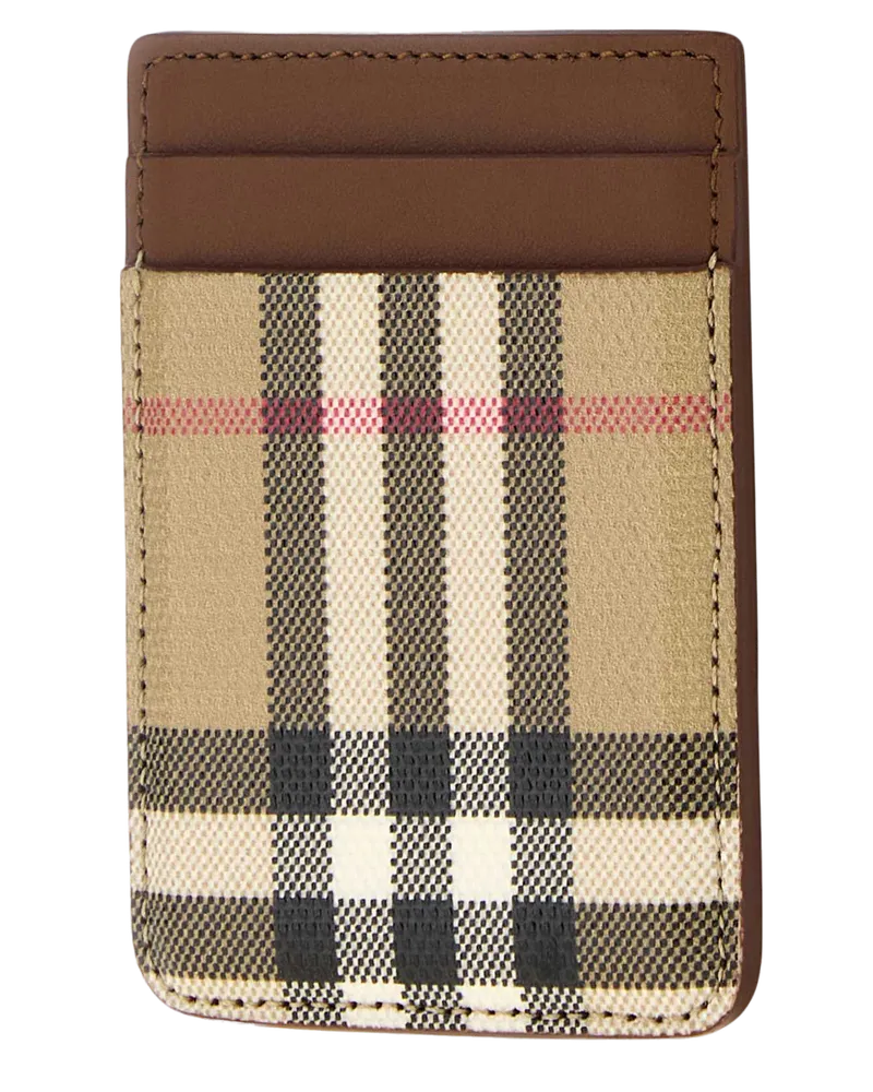 Burberry Men's Printed Canvas Card Holder Archivebeige Exterior: Cotton Calf Portafogli Wallet Beige