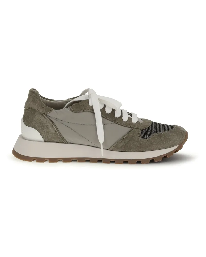 Brunello Cucinelli Women's Sneakers New Khaki Upper: Polyester Trainers Gray