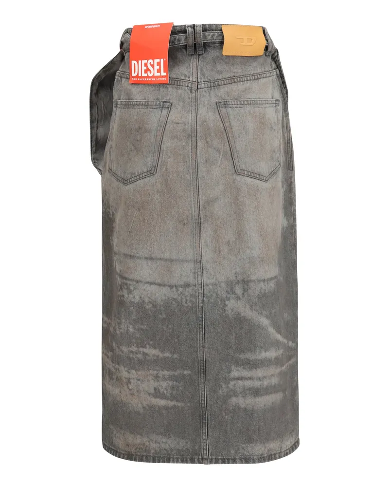Diesel Women's De-Morika-Fsi Flared Midi Skirt 02 Lyocell Gray