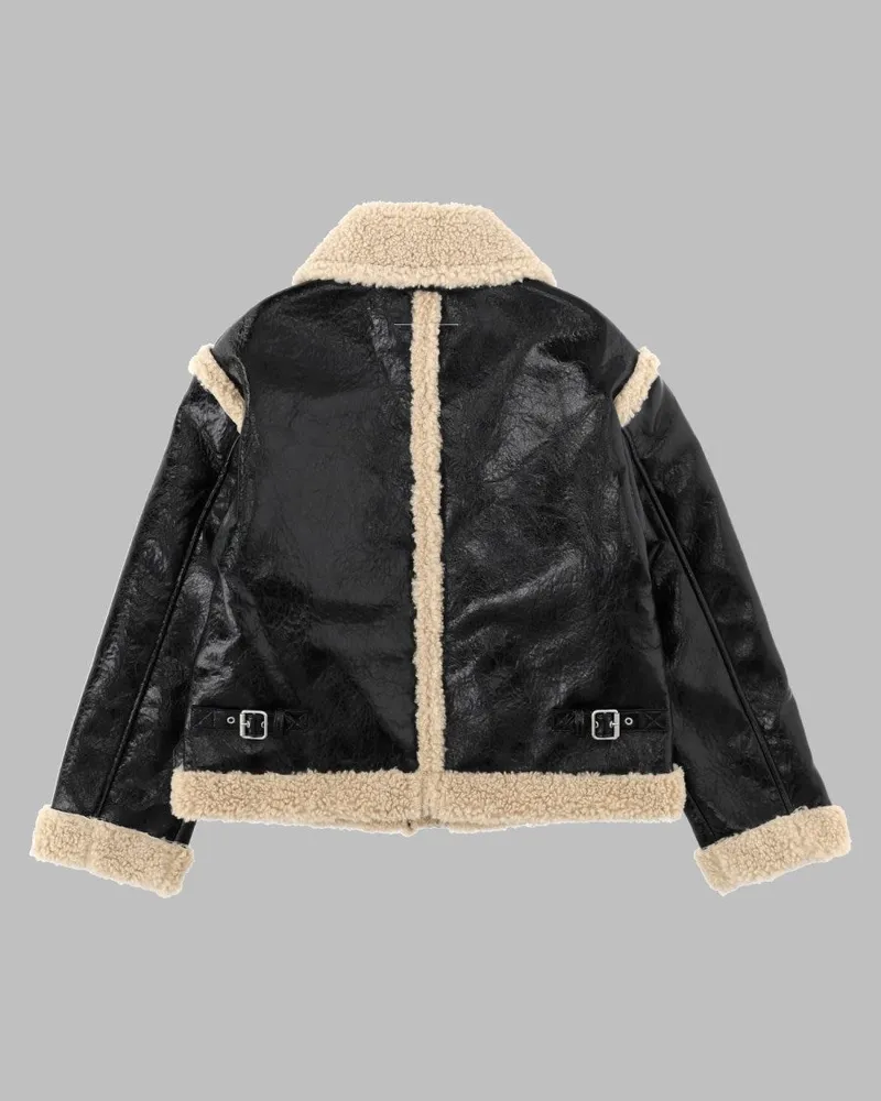 Maison Margiela Shearling-Trimmed Jacket — Black Black