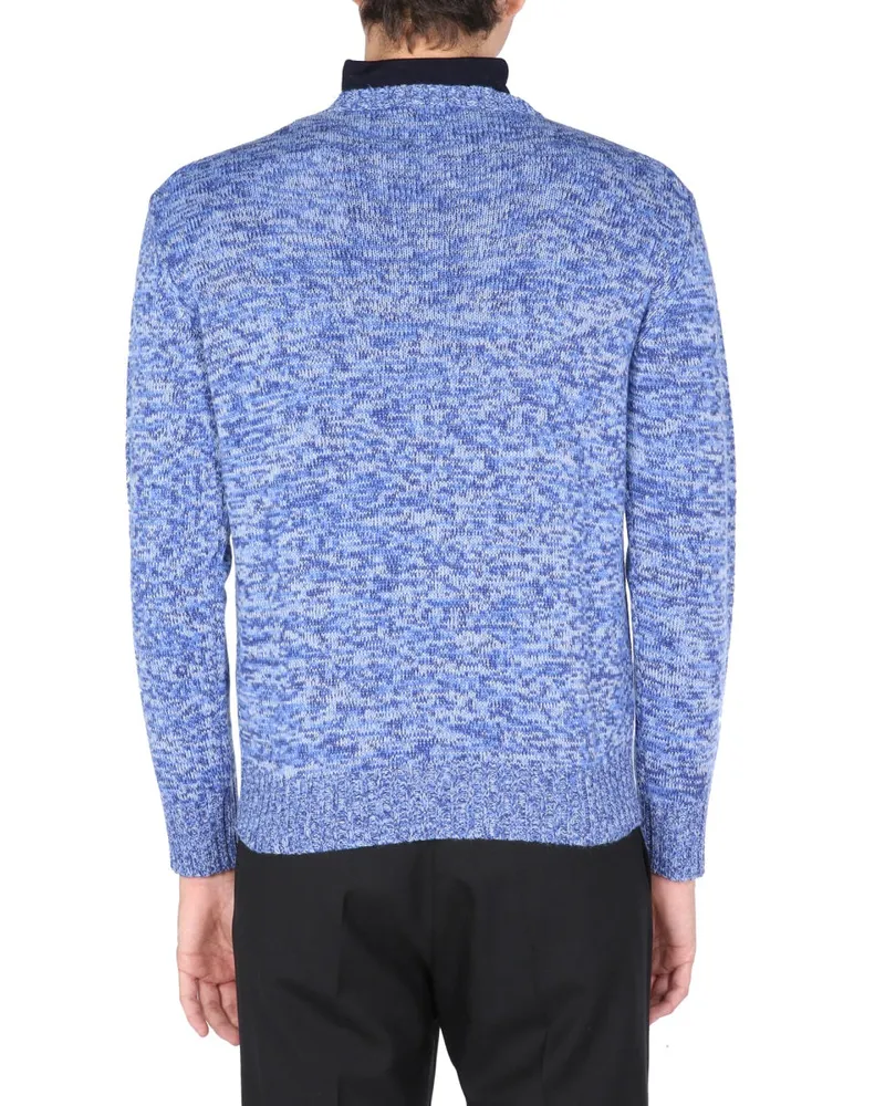Ballantyne Wool Crew Neck Sweater — Blue Blue