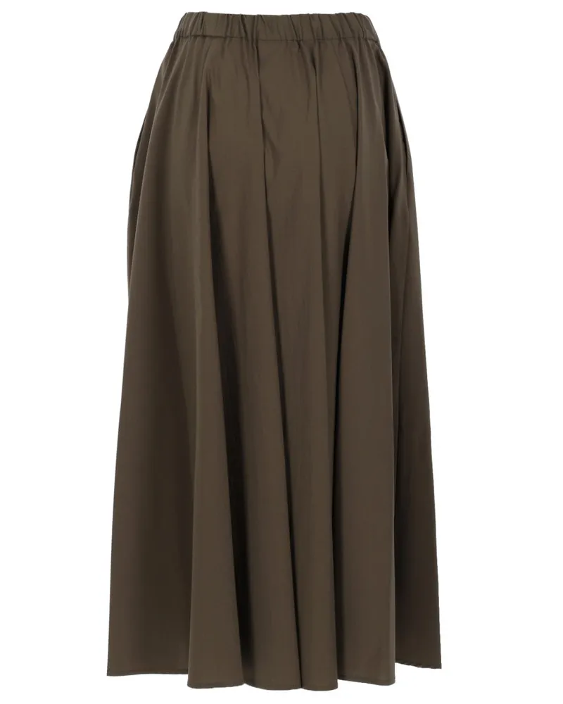ASPESI Poplin Midi A-Line Skirt — Green Green