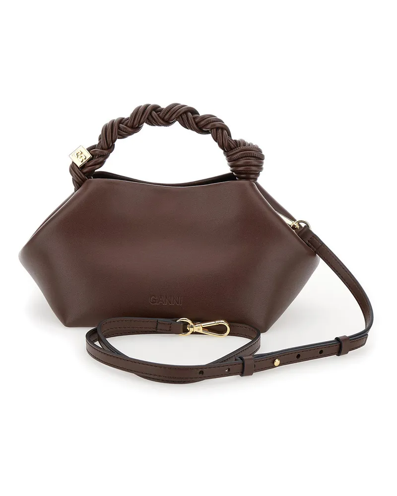 Ganni Women's Handbag Bou Leather Brown Recycled Handbags Hand Bags Brown
