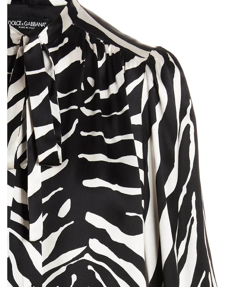 Dolce & Gabbana Women's Bicolor Silk Blouse Multicolor
