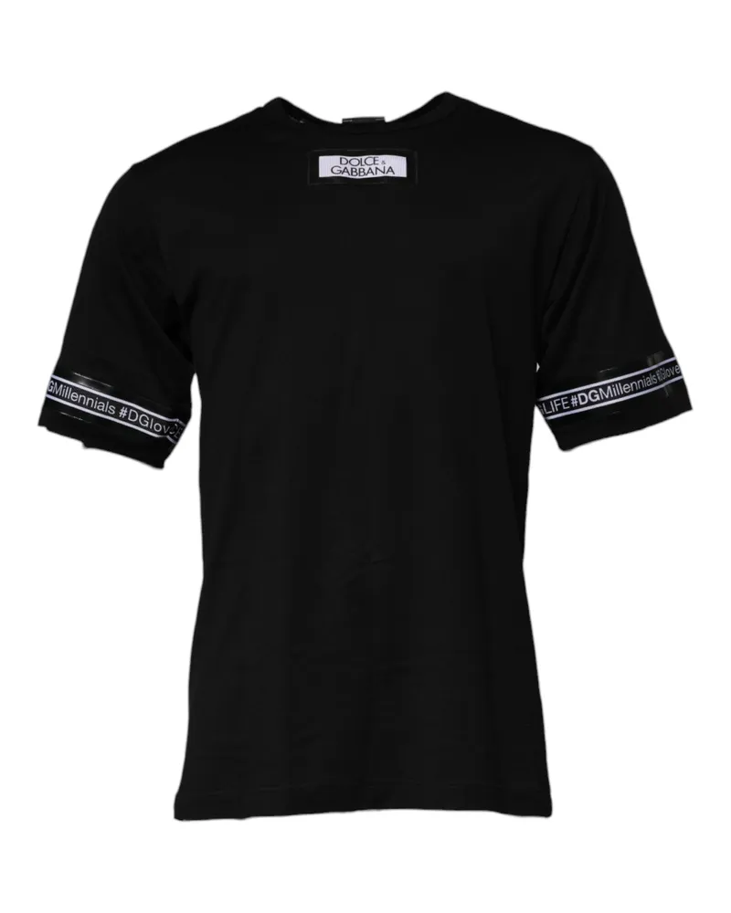 Dolce & Gabbana Logo-Printed Cotton T-Shirt — Black Black