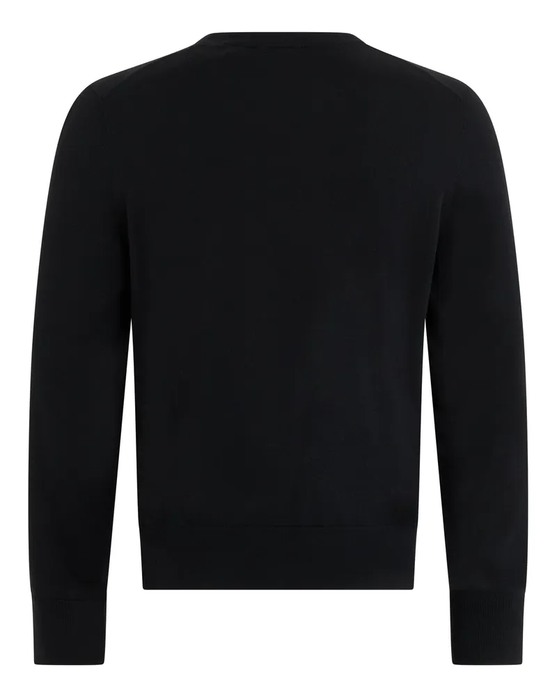 Burberry Men Crewneck Wool Sweater Black Sweatshirts Black