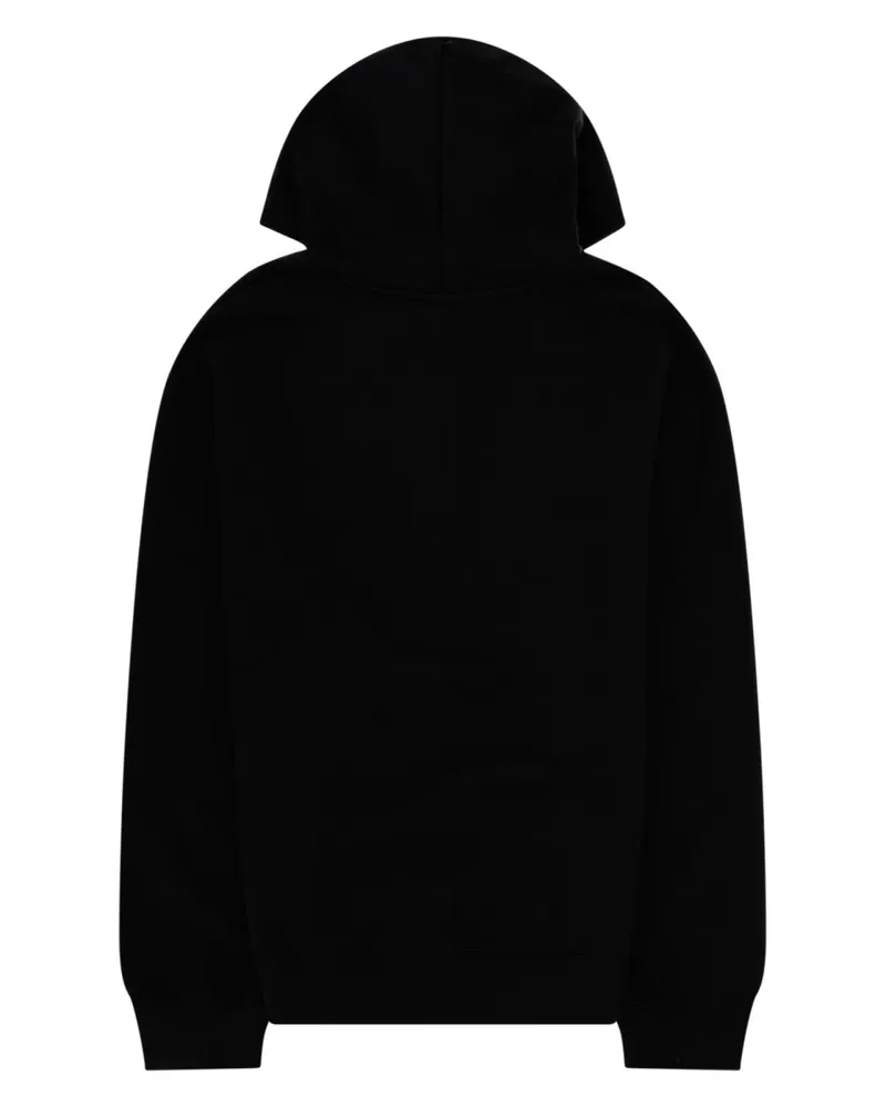 Kitsuné Logo-Embroidered Organic Cotton Sweatshirt — Black Black