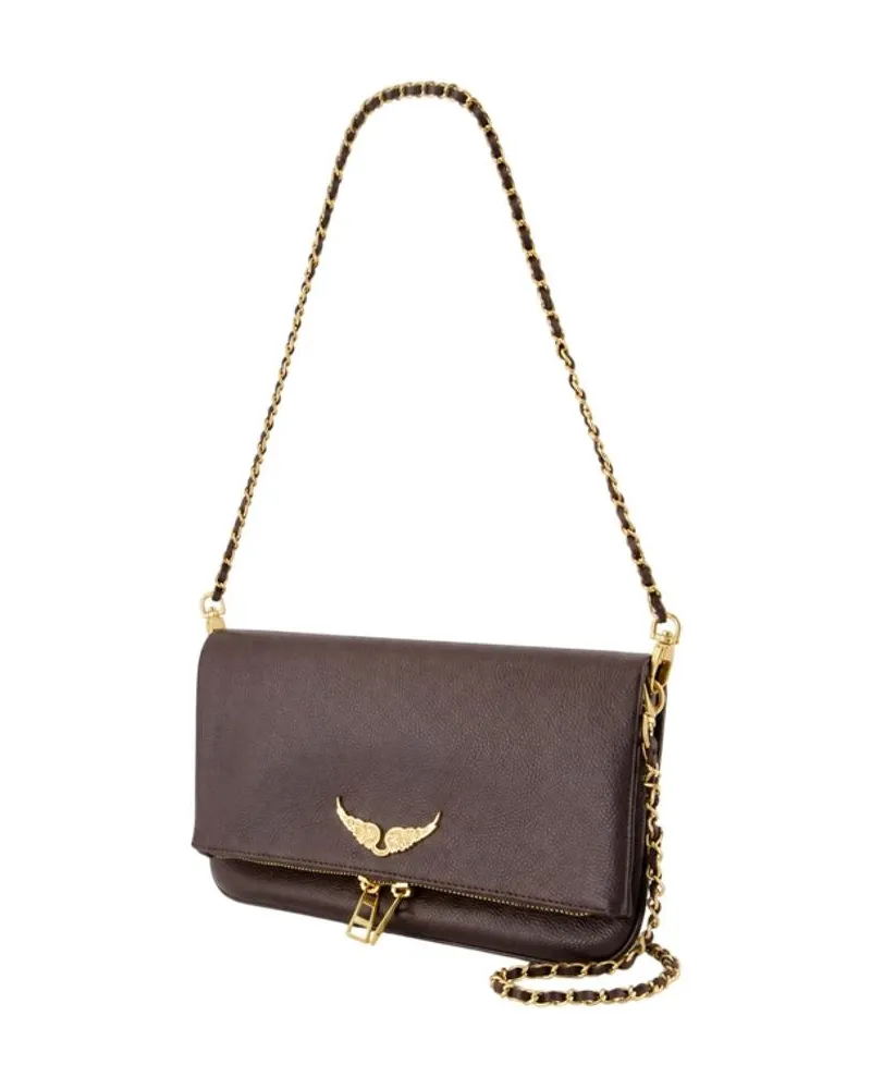 Zadig & Voltaire Women's Rock Grained Crossbody -  Leather Brown Cowhide Bags Crossbodies Brown
