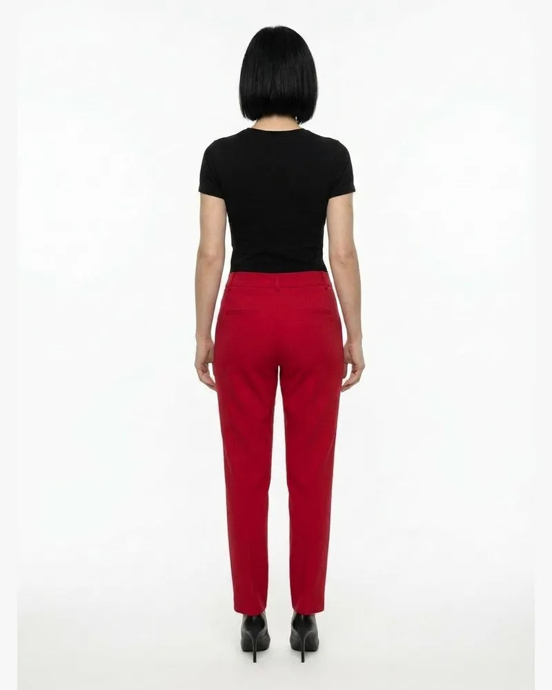 Dolce & Gabbana Women's Red Elastane Casual Pants Red