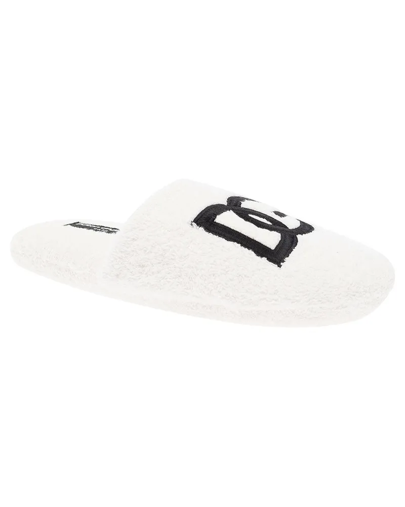 Dolce & Gabbana Unisex Slippers White Terry Cotton Flat Shoes White