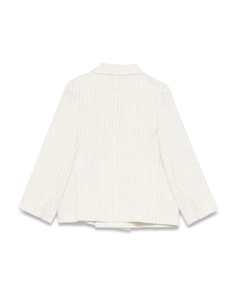 Il Gufo Cotton-Hemp Blend Blazer — White White