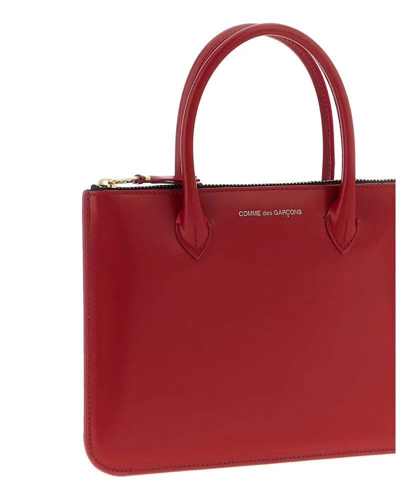 Comme des Garçons Unisex Leather Top Handle Bag Red Cow Red