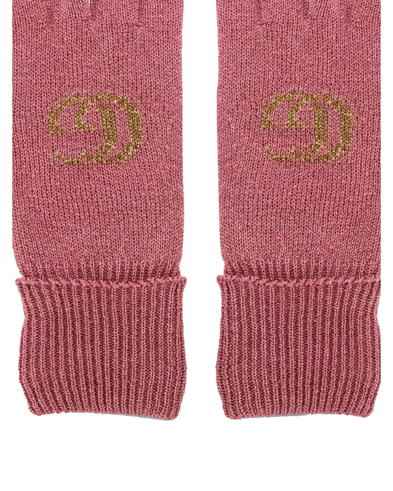 Gucci Women's Gg Monogram Lurex Gloves Pink Accessories Pink