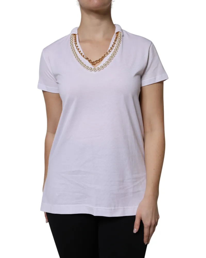 Dolce & Gabbana Cotton Crew Neck T-Shirt — White White