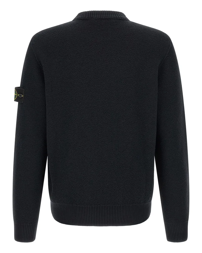 Stone Island Virgin Wool Crew Neck Sweater — Black Black