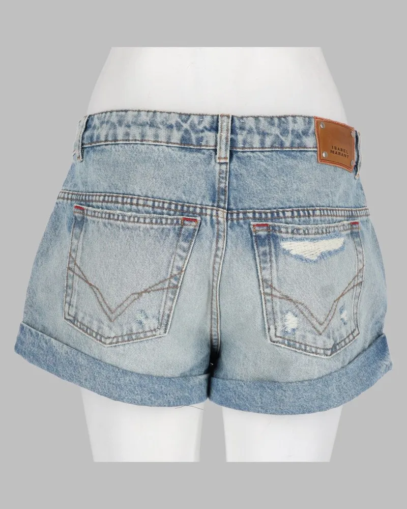Isabel Marant Diloa Denim Shorts — Blue Blue