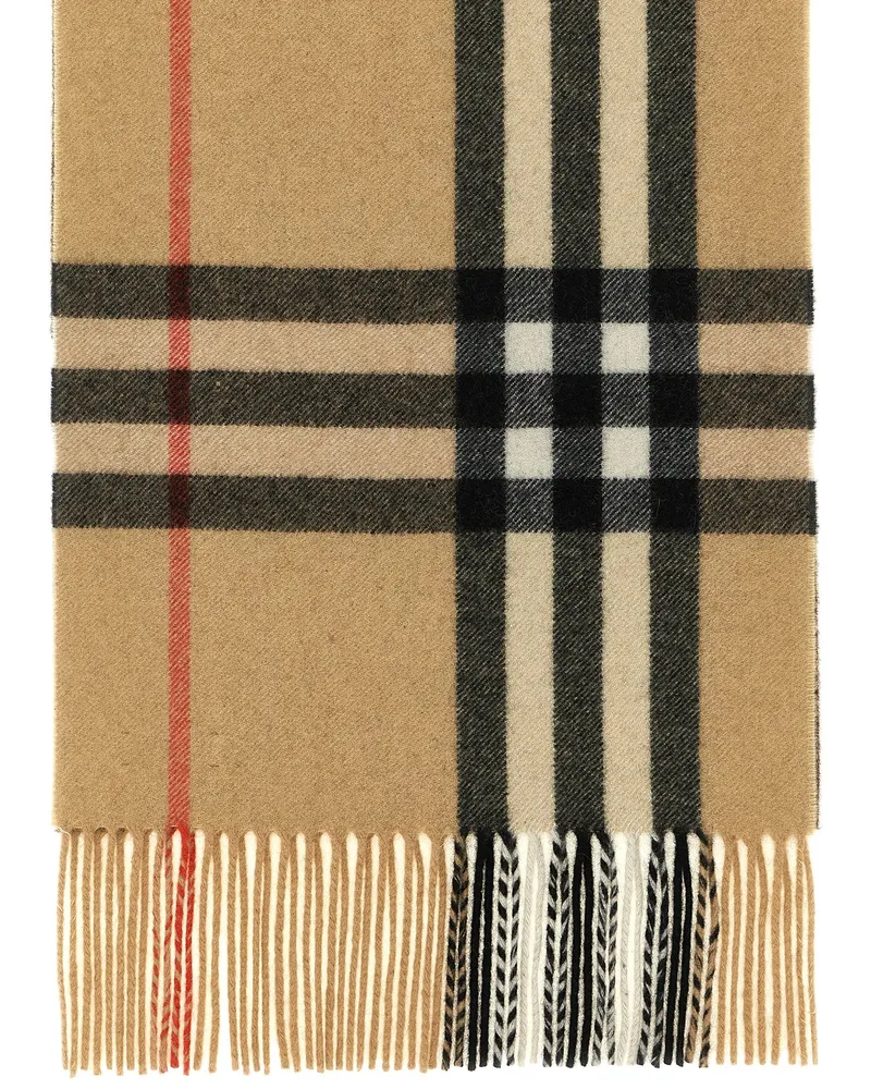 Burberry House Check Cashmere Scarf — Beige Beige