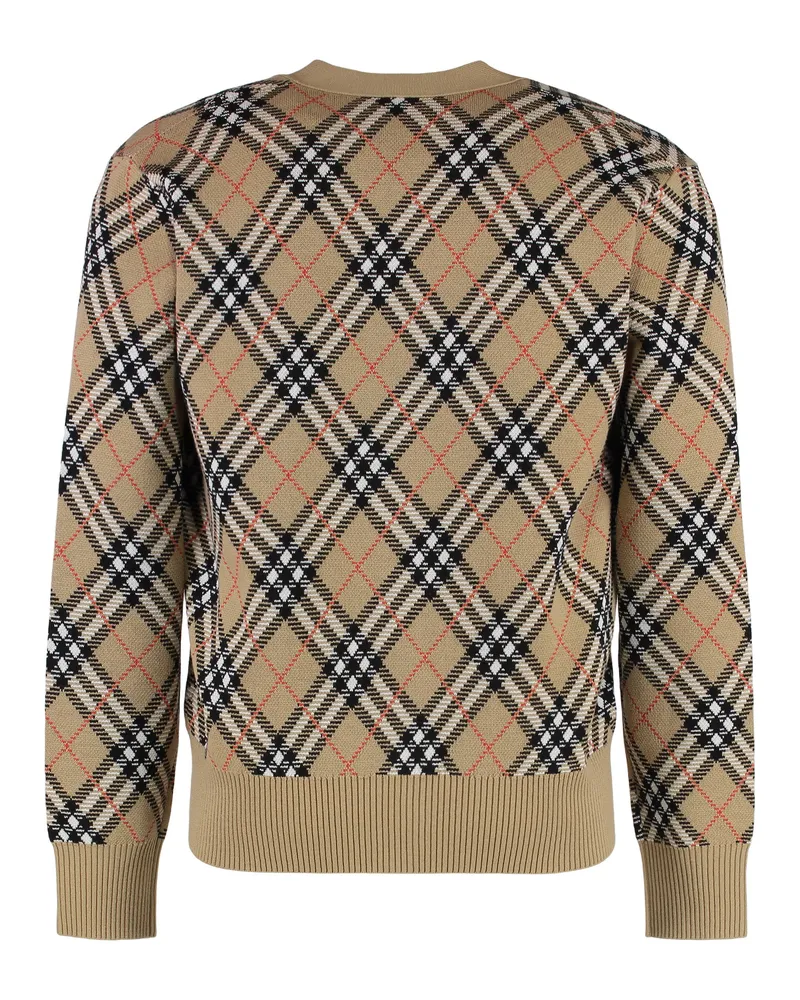 Burberry Men Vintage Check Wool Cardigan Beige Main: Cardigans Sweater Beige