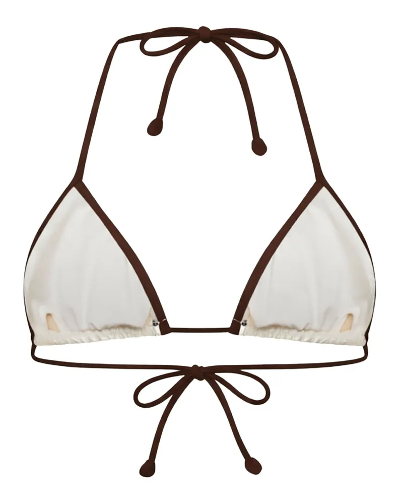 MC2 Saint Barth Women's Triangle Bikini Top Leah Ivory Lycra Polyester Swimwear Sea Clothing Ivory