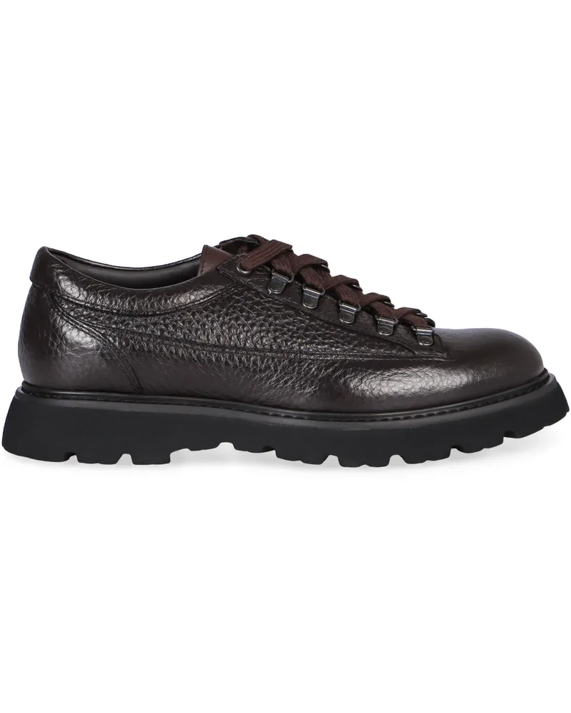 Doucal´s Men's Lace-Up Shoes Brown Leather Flat Brown