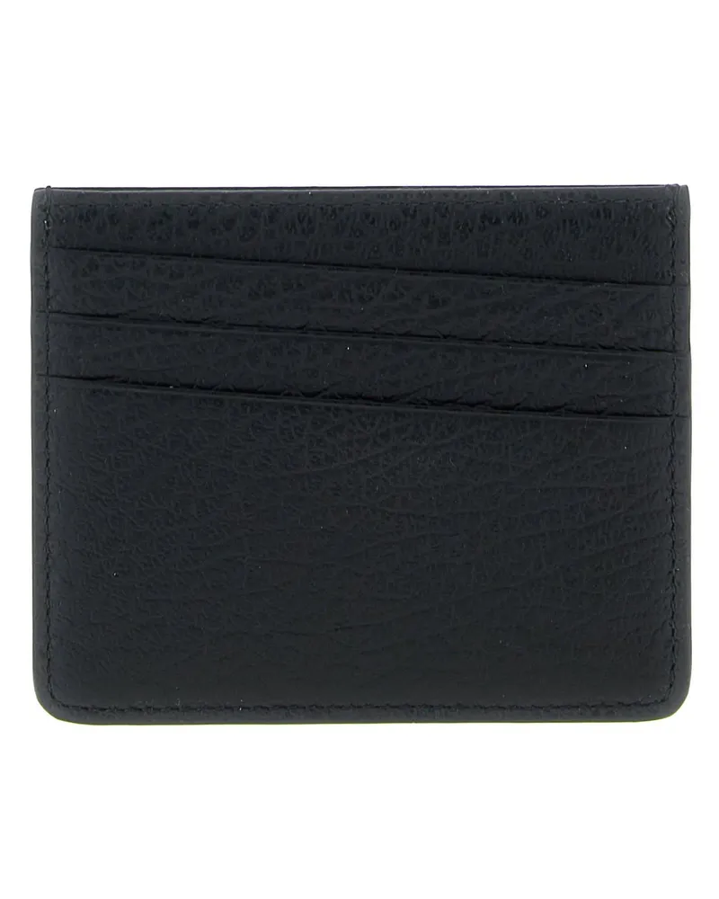 Maison Margiela Stitching-Detail Leather Card Case — Black Black