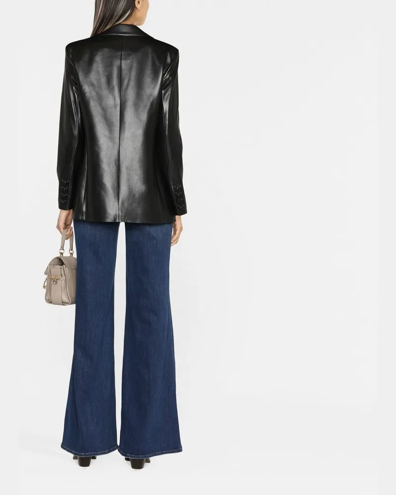 Alice + Olivia Faux Leather Blazer — Black Black